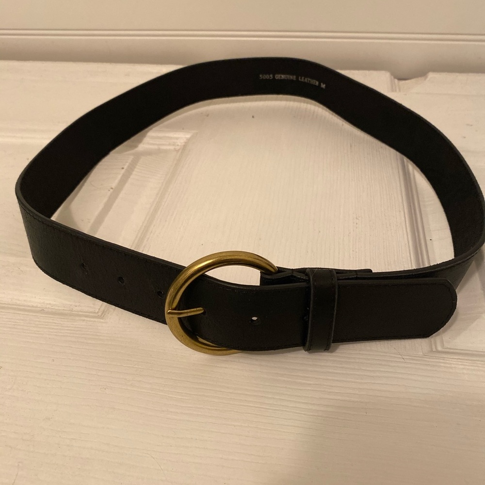 Black leather belt